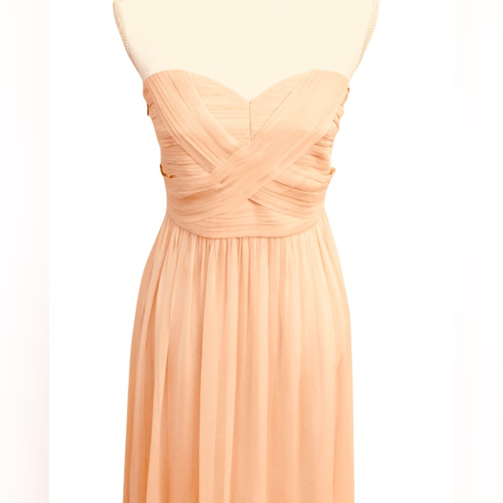 By Malina Maxi Dress Strapless Silk Cocktail Romantic wedding Prom Pink S